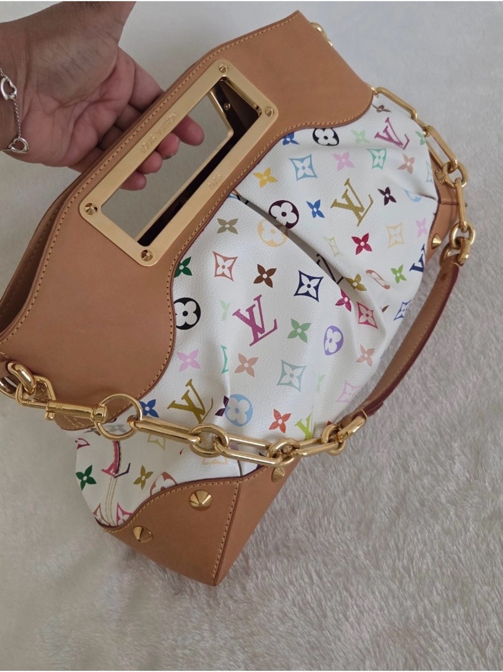 Louis Vuitton Judy MM White Multicolore Murakami Bag